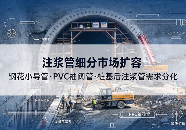 双流注浆管细分市场扩容，隧道钢花小导管、PVC 袖阀管、桩基后注浆管需求分化